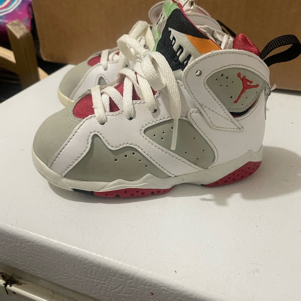 Jordan 8s Kids Sneakers - White, Red, and Gray used